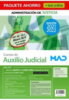 Paquete Ahorro + Test Online Cuerpo De Auxilio Judicial De La Administracion De Justicia (Ed. 2021-2022)