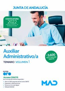 Auxiliar Administrativo/A Junta De Andalucia Temario Volumen 1 2022